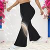 Women's Casual High Waist Flare Pants, Distressed Print Streetwear Bell Bottom Trousers