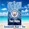 Beach Towel Custom Name Text, Quick Dry Large Towel For Beach HomeManchester City