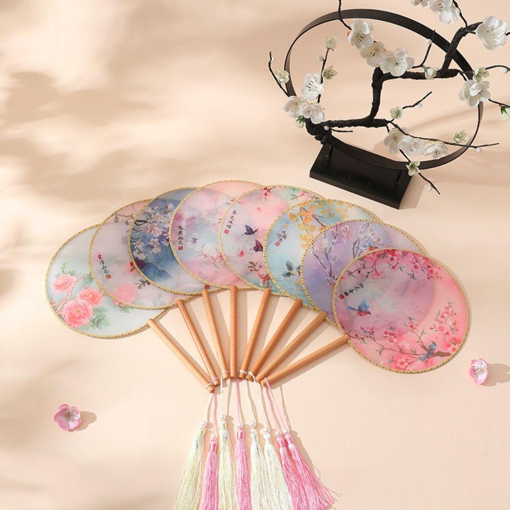 with Pendant Embroidery Fan Chinese Style Silk Fan Classical Chinese Style Fan Photography Prop