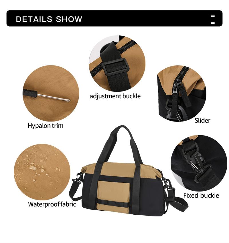 Color Block Fitness Bag Short-Distance Travel Bag Lightweight Storage Sports Bag