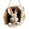 Oster-Türschild Kaninchen Bau Türschild Rustikaler Hase Hängeanhänger für Feiertags-Haustürwanddeko