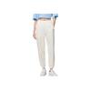 Li Ning Sports Basketball Series Solid Color Loose Fit Sweatpants Women Bottoms Cloud-White AKLS368-1