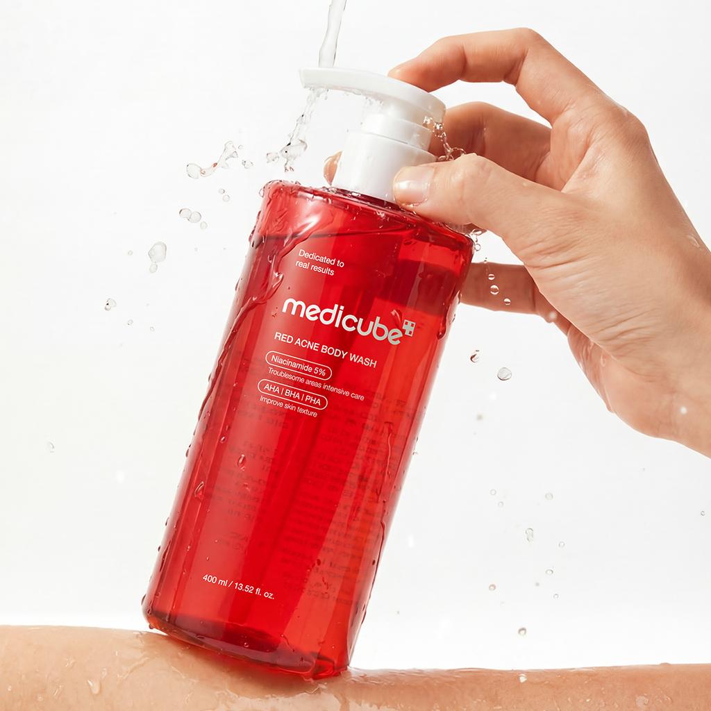 [medicube] Red Acne Body Care Duo: Body Wash (400ml) & Peeling Shot (110ml)