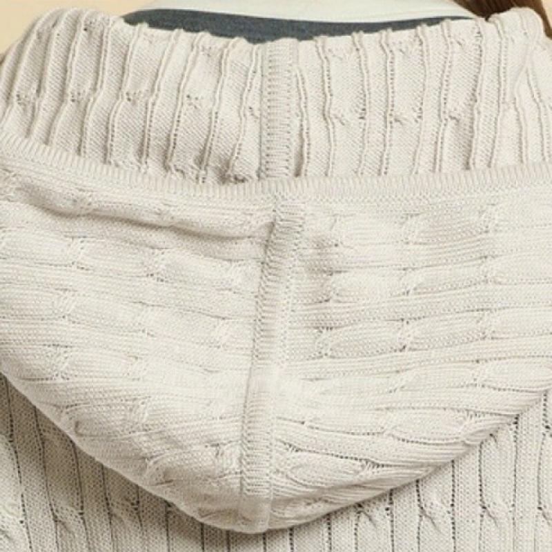 Bcbg Cable Knit Hood Zip Up B6s2k108