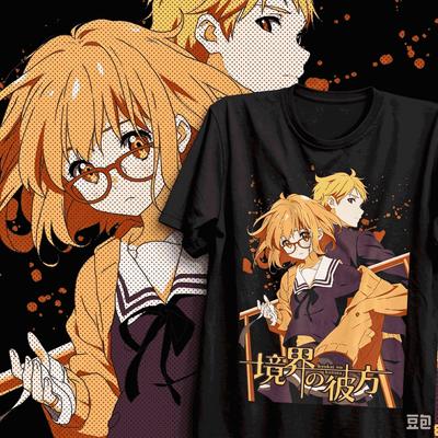 Kyoukai No Kanata Mirai Kuriyama Anime Tee Unisex Short Sleeve Manga Character Graphic Harajuku Casual Summer Crew Neck T‑Shirt