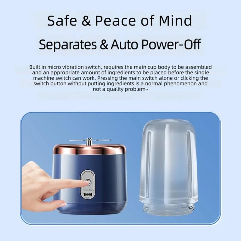 Personal Smoothie Cup Maker Set, Rechargeable Mixing Cup with Extra Drink Cup for Kitchen, Dorm, and Office Use
