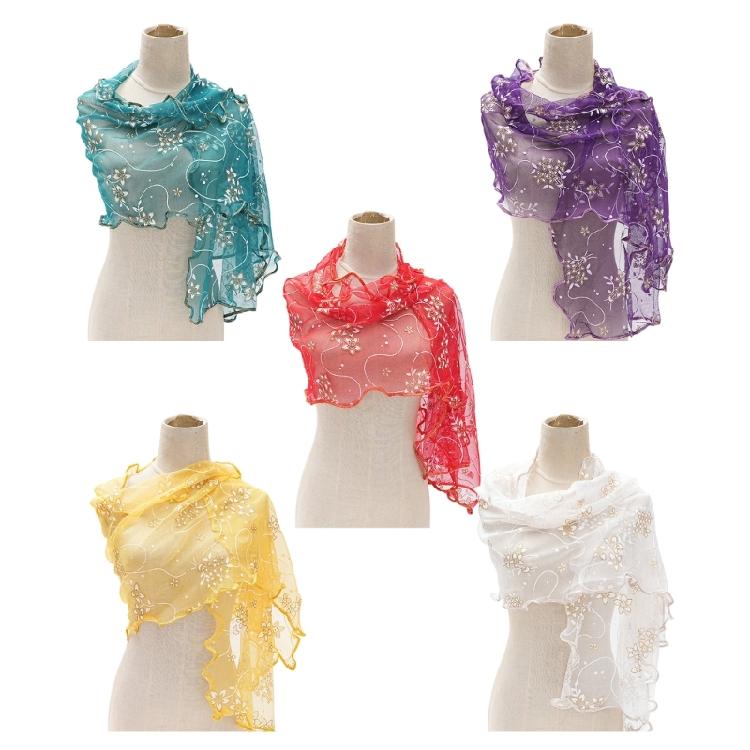Eleganter Blumen-Spitzen-Schal Glatter Polyester-Wickel Stilvolles Accessoire Für Moderne Frauen