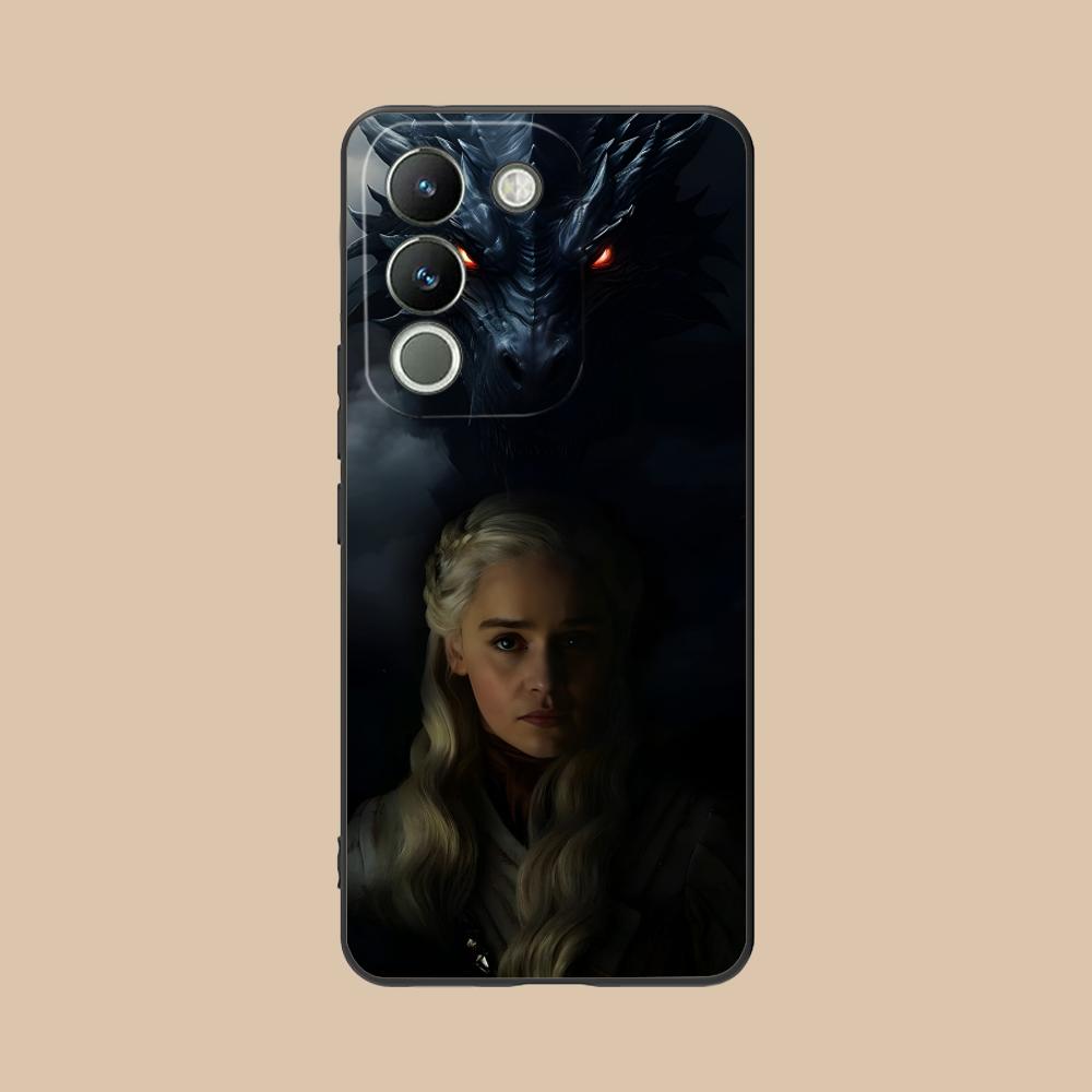 Dragon Queen Matte TPU Mobile Phone Case for VIVO Y77 76 75 74 73 72 58 56 55 51 50 38 36 Y19 Y18 Y03 Y01 5G Colorful Cover