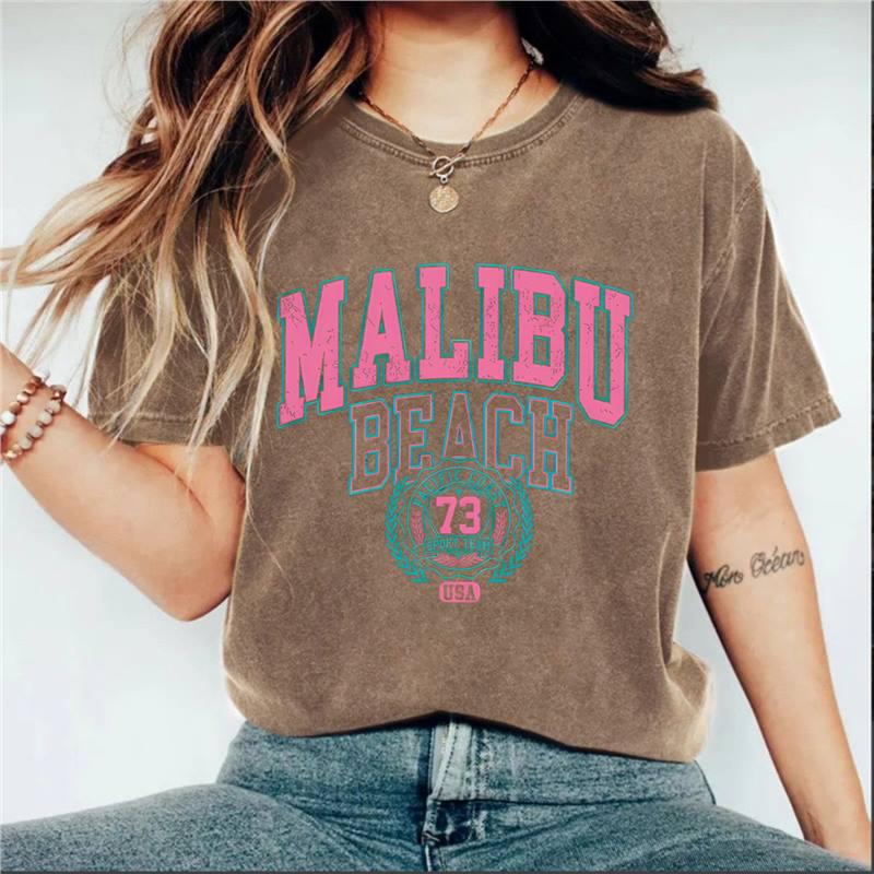 

Женская винтажная хлопковая футболка в уличном стиле с эффектом потертости L кофейный