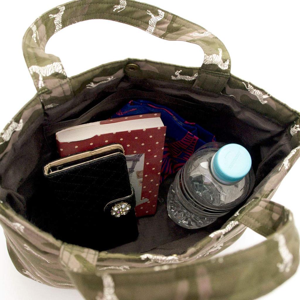 [Hishi-ya Calen Blosso] Zebra Print Handbag, Nishijin-style Weave (red)