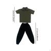 2 Pieces 1/6 Scale Short Sleeve T Shirt and Pants Costume Miniature Clothing for 12in Doll Model