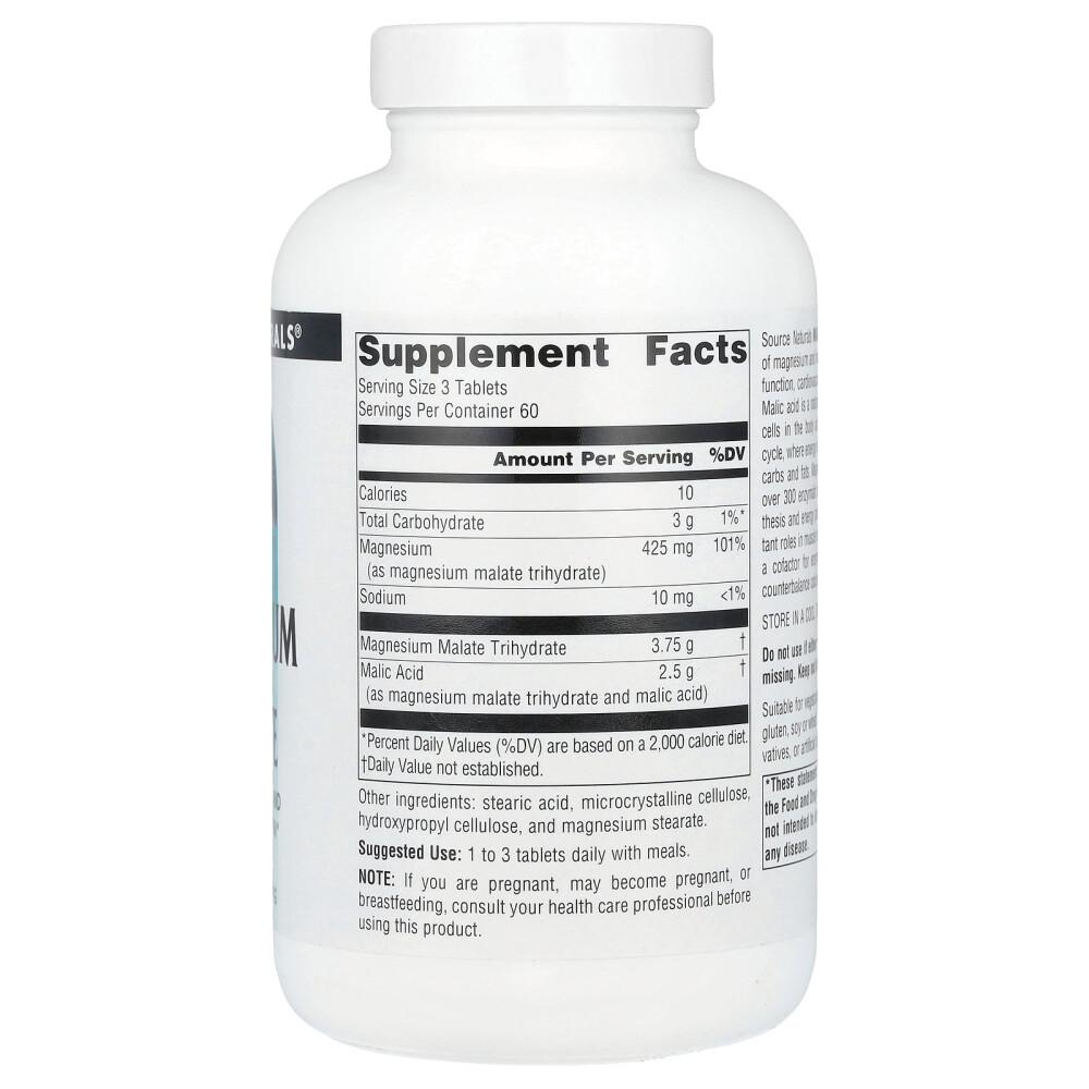 Source Naturals Magnesium Malate 3750mg, 180 Tablets (1250mg per Tablet)