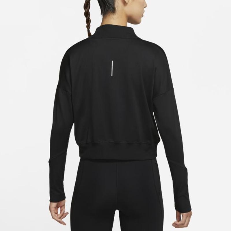 Nike Running Training Pullover Long Sleeve T-Shirt Women Tops Black DA1057-010