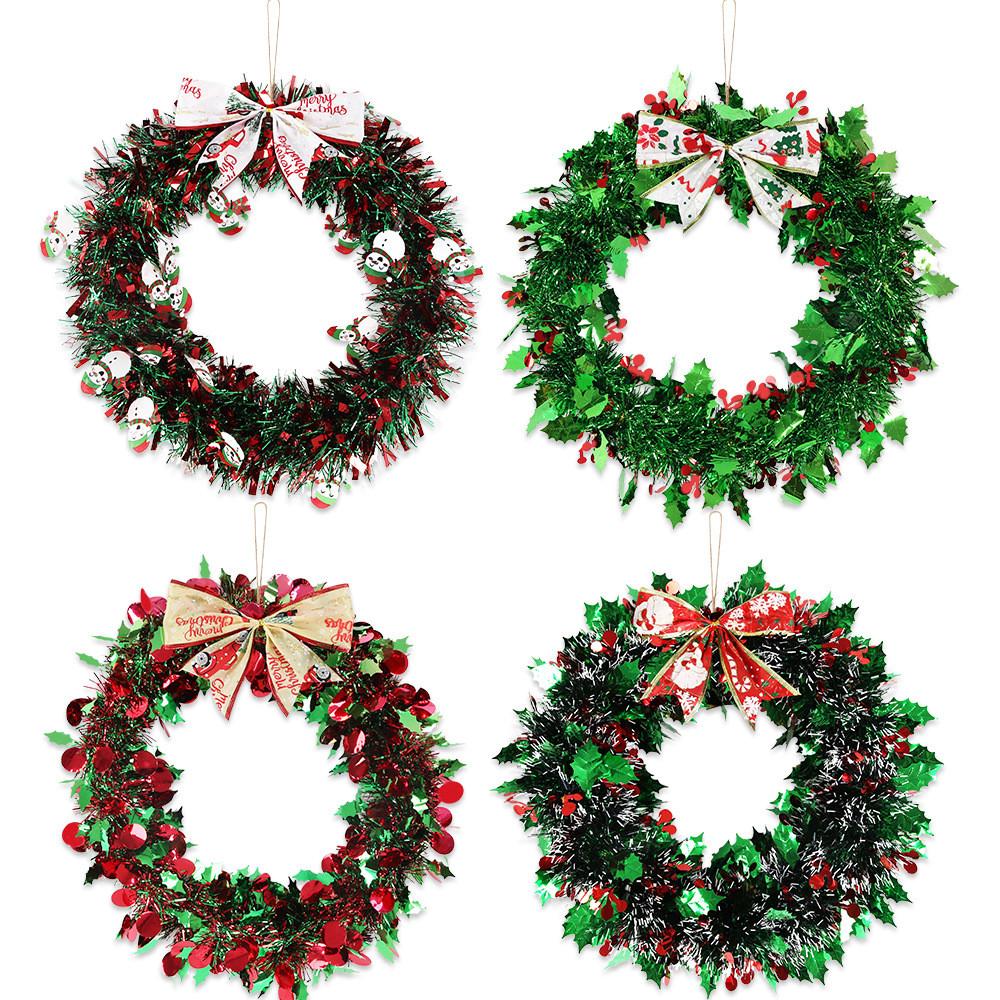 Festive Christmas Handmade Holiday Wreath With Rich Red And Green Textiles Berries And