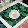 Home Decor Linen Dining Table Mats Luxury Nordic Geometry Pattern Kitchen Placemat 40X30cm Coasters Pads Bowl Cup Mat