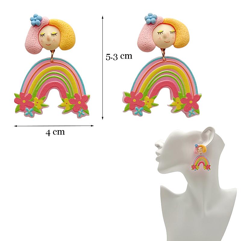 Top Sale Fashion Colourful Dangle Earrings for Women Accessories Stud Earring Pendientes New In Resin Earings