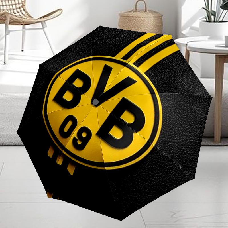 Borussia Dortmund Theme Automatic Umbrella, Lightweight & Portable, 8 Rib, Perfect for Outdoor Travel, Birthdays, Christmas, Gifts.