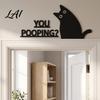 Creative Bedroom Decor Nosy Black Cat Door Topper Decor Halloween Corner Acrylic Holiday Accents Top Figurine for Bathroom Home Gift Lovers
