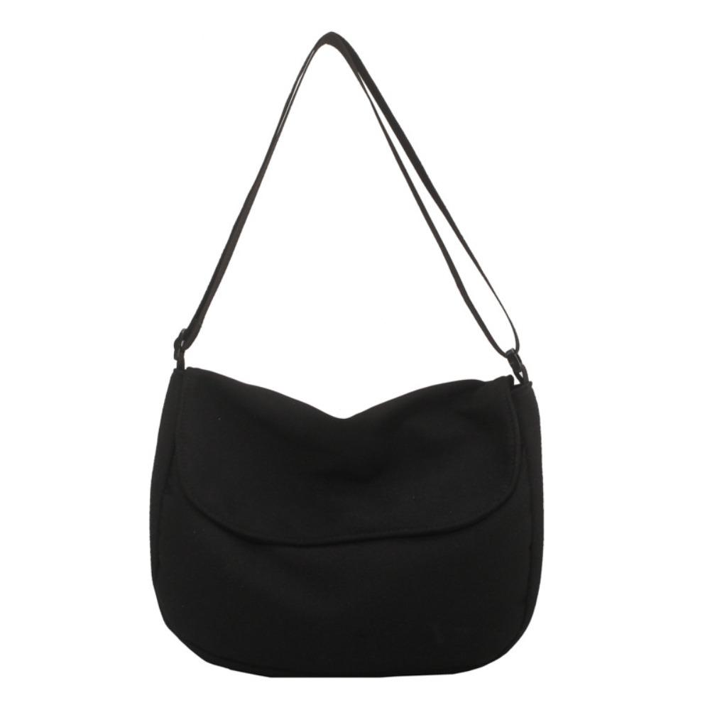 

Nylon Crossbody Bag Large Capacity Japanese Style Message Bag Solid Color Lightweight Shoulder Bag Outdoor Fashion Accessories чёрный