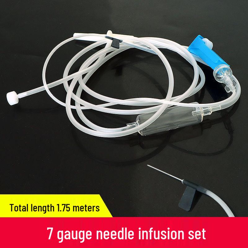 Disposable Veterinary IV Infusion Set with Drip Injection Tubing and Needle