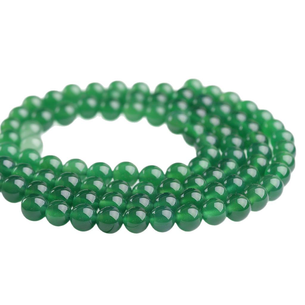 Natural Green Agate Loose Beads for DIY Jewelry Making 