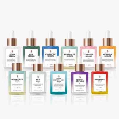 Série de sérums BONNYHILL B: Collagène/Vitamine C/Rétinol 40 ml, Anti-âge, Hydratant, Cosmétiques coréens, Kbeauty, échantillon