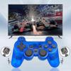 Kabelloser PS2-Controller mit Dual-Shock-Vibration - USB/Bluetooth-Gamepad für PlayStation 2/PC (Transparentes Design + 10m Reichweite)_CD