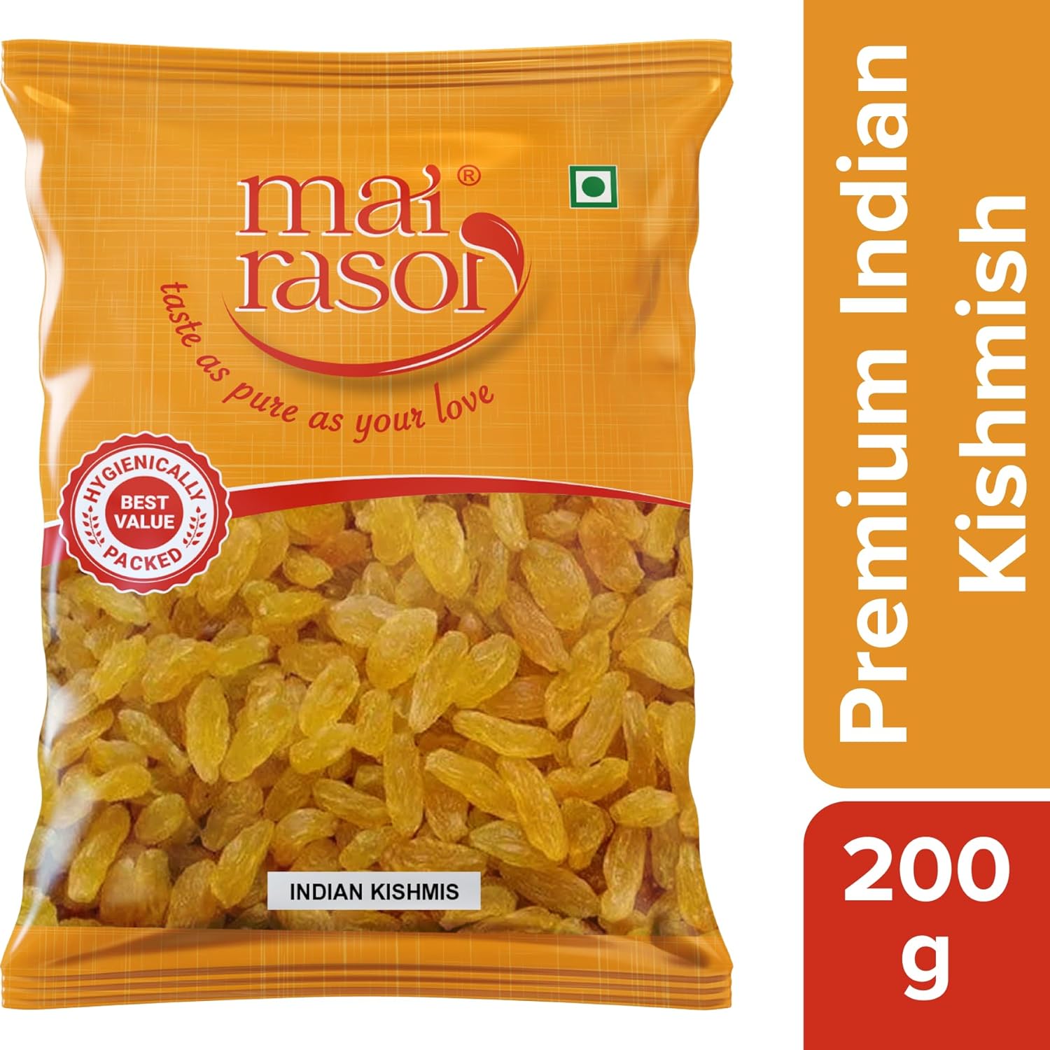 

MAI RASOI Indian Raisins Kishmish 200g Pack of 1 Premium Dry Fruit Natural Sweet Healthy Snack Baking Dessert Garnish