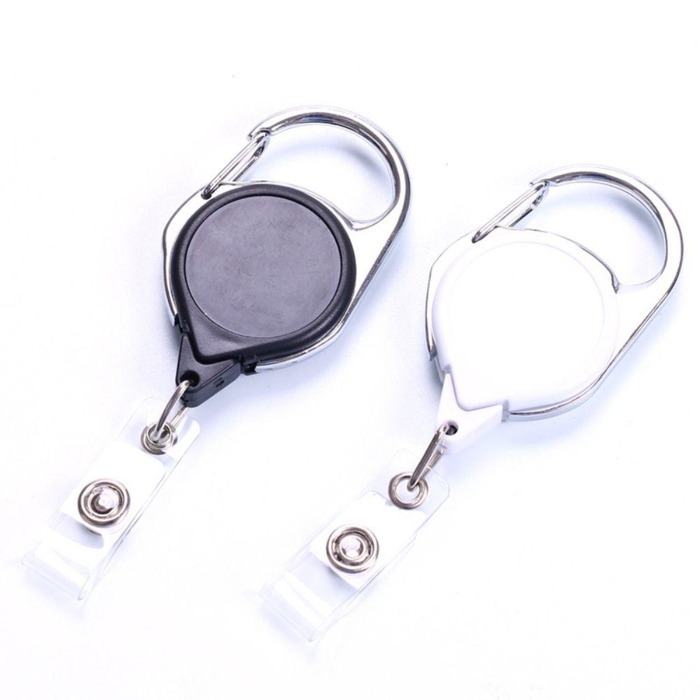 Square Retractable Badge Reel Belt Clip Easy To Pull Buckle Nurse Badge Holder  School Student