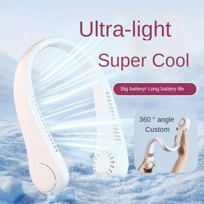 Bladeless Neck Mounted Fan 3 Speed, Rechargeable Mini Portable Air Cooler, Long Lasting Summer Outdoor Sports Cooling Neck Fan