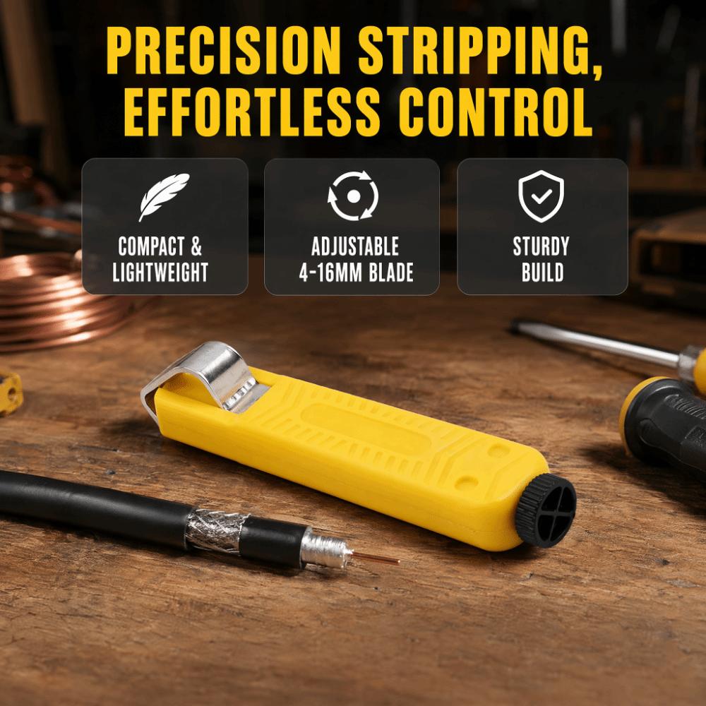 Lightweight Cable Stripping Tool Yellow Insulation Cutter Tool Wire Stripping Tool Wire Stripping