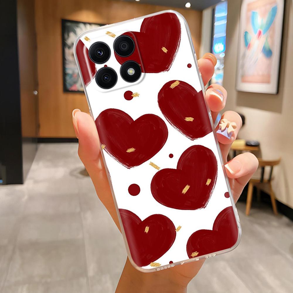 For Honor X8b X8a 4G LLY-LX1 LLY-LX2 CRT-LX1 Cute Cartoon Painted Phone Cover TPU Soft Clear Silicone Case On Honor X8a 4G Mask