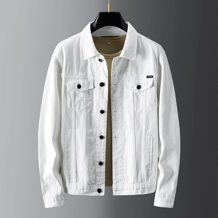 Men's Washed Denim Workwear Jacket - Heavyweight, Long Sleeve Cotton Shirt for Autumn/Winter