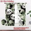 2D Flachdruck 2 Stück Vorhang Fenster Vorhänge Pandas essen Bambus Digital bedruckt Polyester Vorhänge Ganzjahres Party & Feiertag