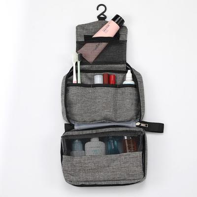 Oxford Cloth Men Toiletry Bag Hanging Water Resistant Travel Toiletry Containers Sturdy Handle Multiple Compartments