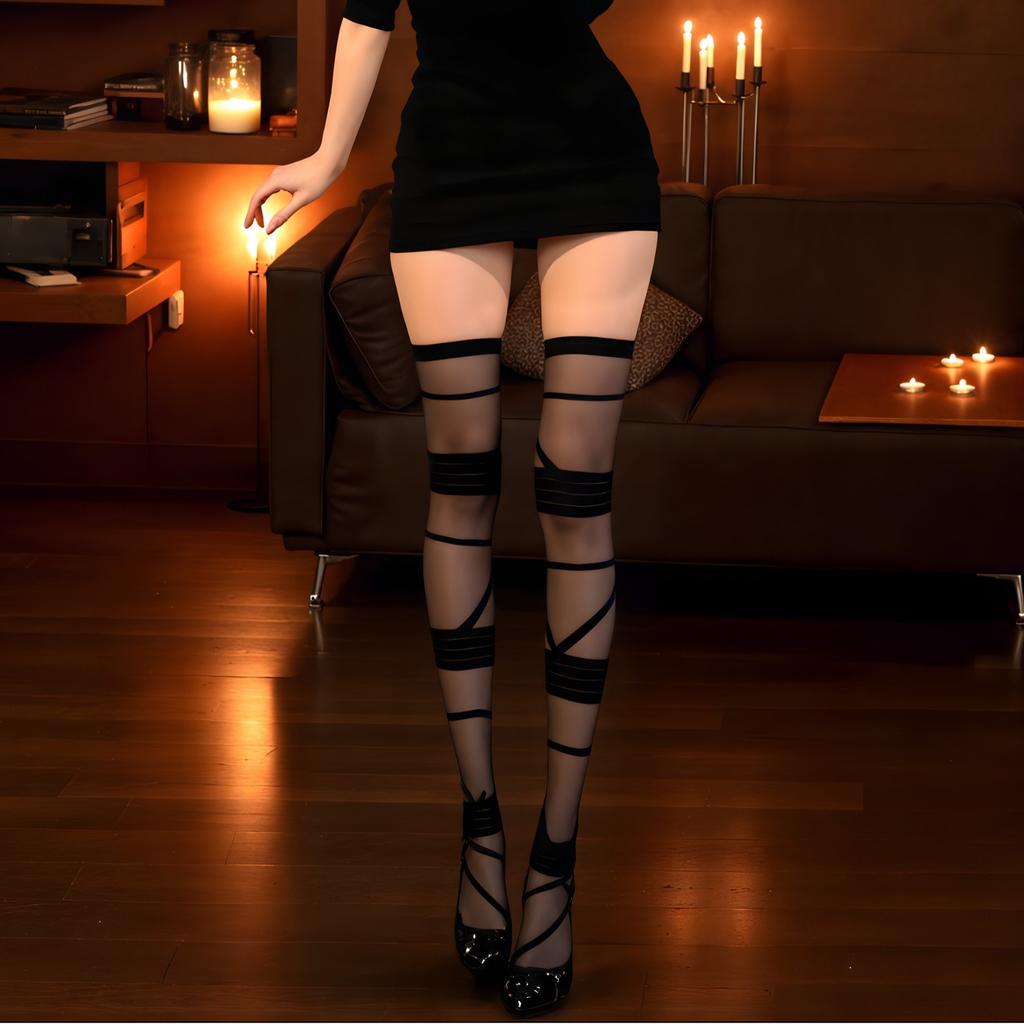 Sexy babes JK long tube over knee socks pure lolita socks subculture y2k silk strap silk