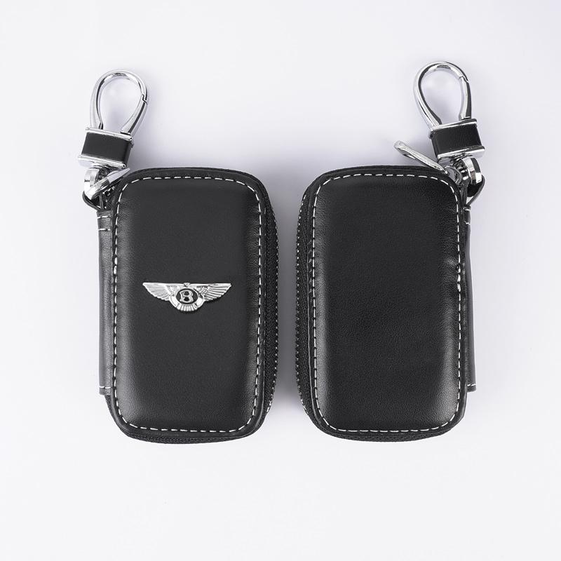 1Pc Leather Key Wallet Car Key Bag Multi Function Case Accessories or Bentley Flying Spur Continental GT Bentayga Mulsanne CL3