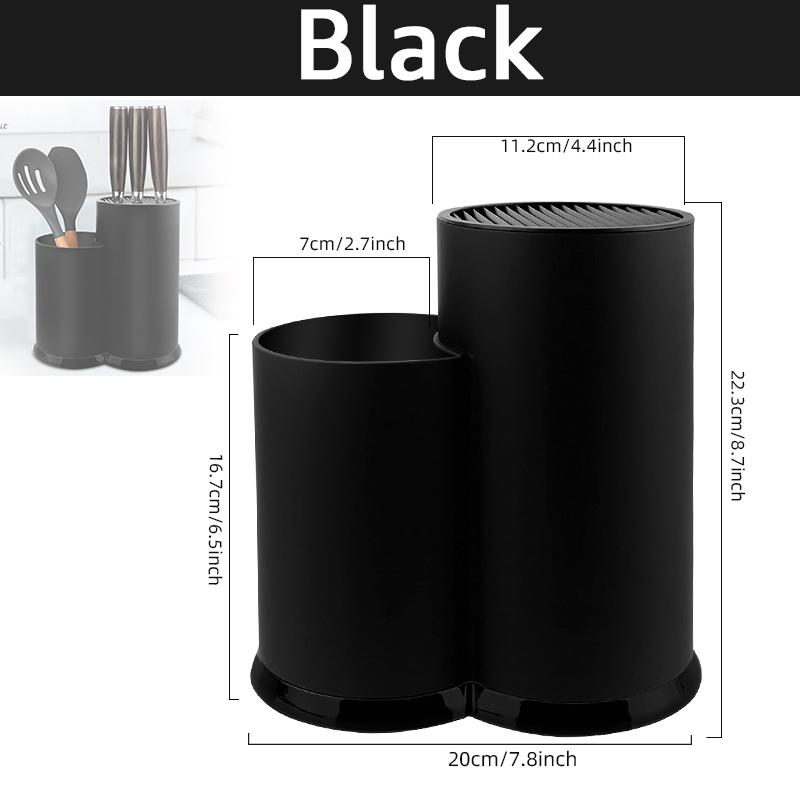 Knife Holder Multi-Function Utensil Stand Knife Block PP Flatware Drainer Storage Box Spoon Fork Kitchen Organizer Rack