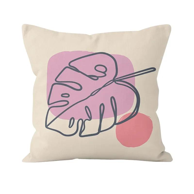 Small Fresh Sketch Line Art Print Pattern Cushion Cover Home Living Room Sofa Bedroom Decoration Throw Pillow