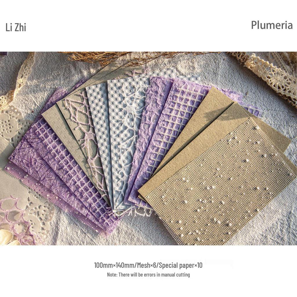 RetroStory Cloud Gauze Series: Romantic Hollow Mesh Journal Decoration Pack - 16 Sheets, 6 Styles