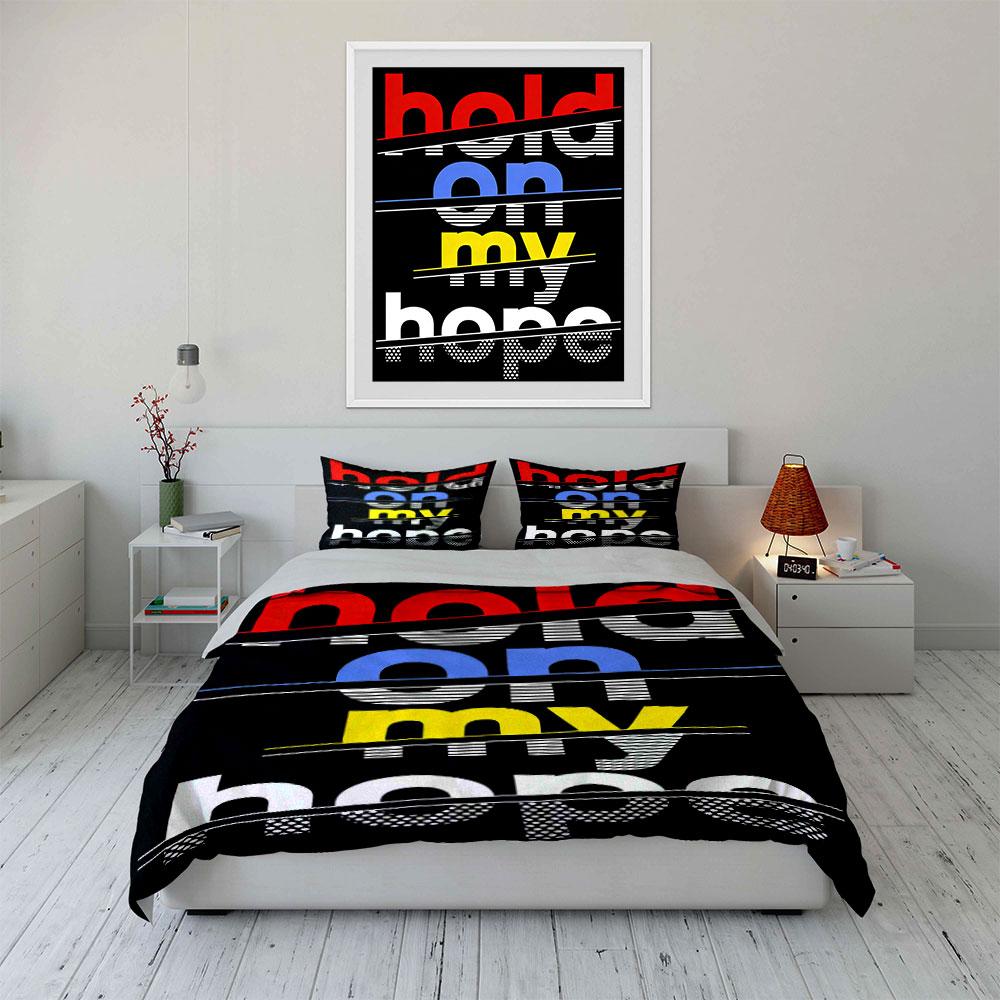Bold colorful text pattern. Bedding sets Duvet cover sets Duvet covers Pillowcases(1 * Duvet Cover 2 * Pillowcases without duvet insert)