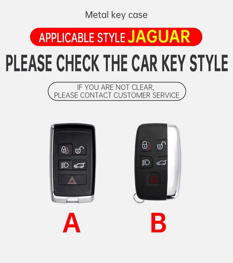Interior Mouldings Zinc Alloy Car Leather Key Case Cover For Jaguar XF XJ XE S-Type F-Type X-Type F-Pace I-Pace E-Pace Android X
