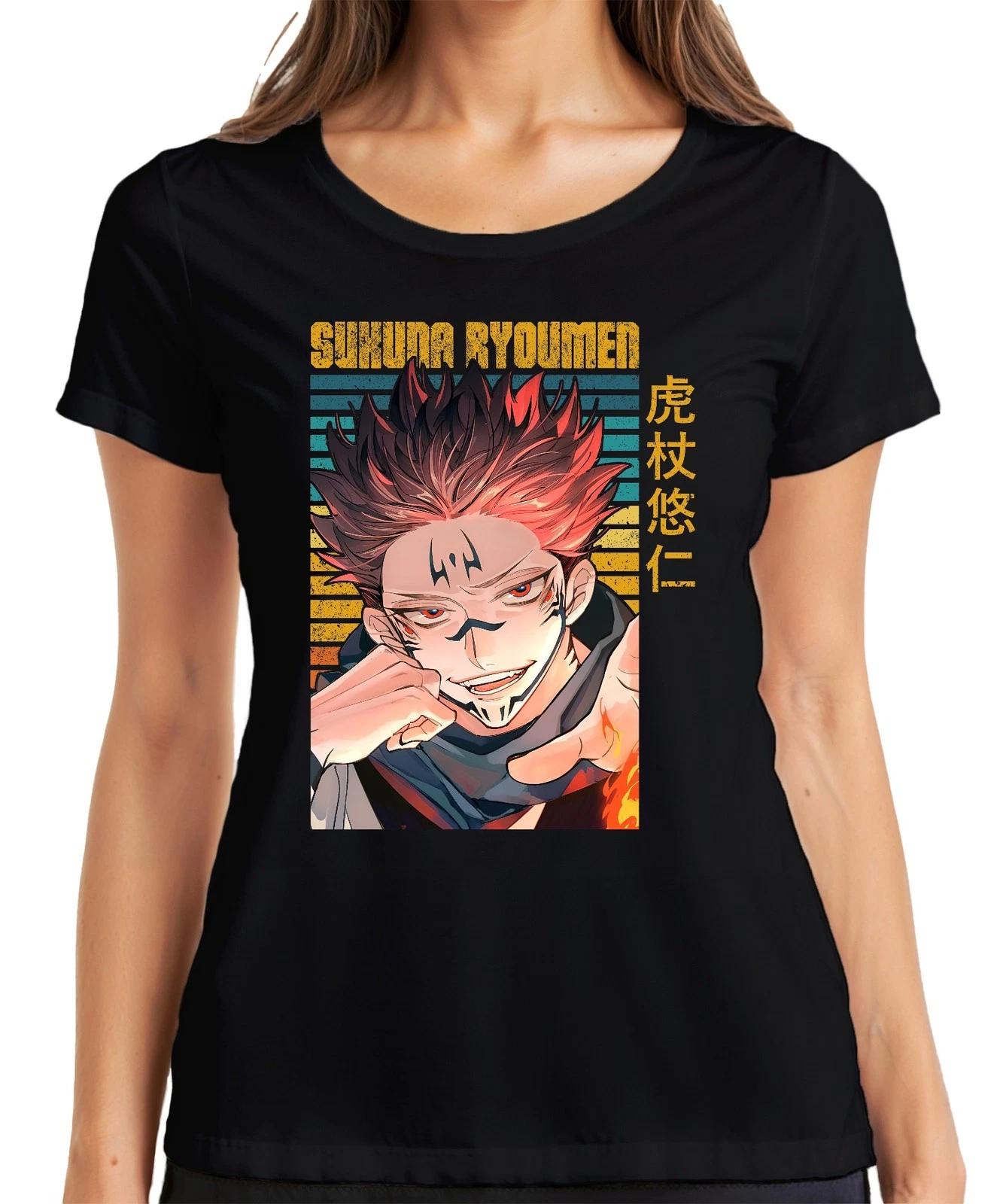 Sukuna Ryoumen Jujutsu Kaisen Dämon rot düster Fan Geschenk Damen T-Shirt XS
