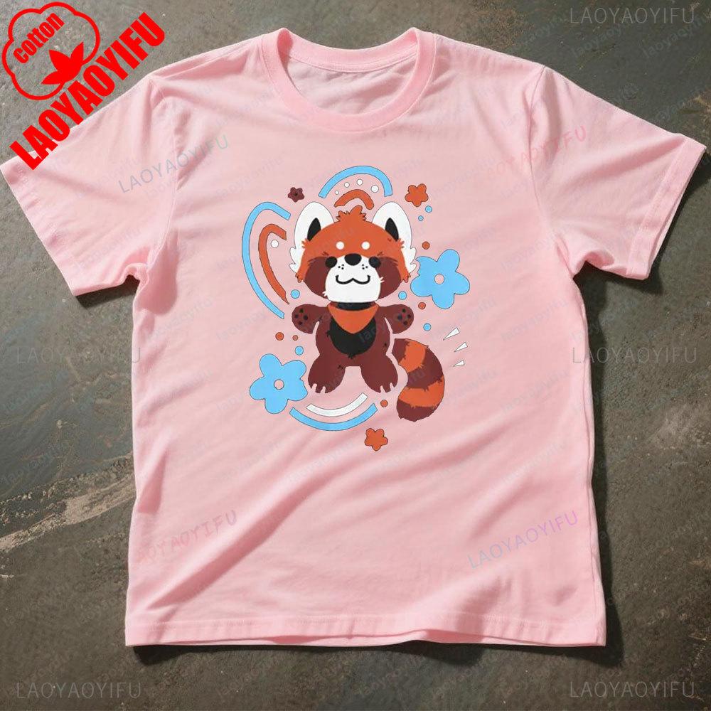 Fluffy Adventurers Red Panda Tshirt Cute Furry Apparel Lesser Panda Cartoon Printed Shirt Furry Lover Gift Tee Men Women Tops
