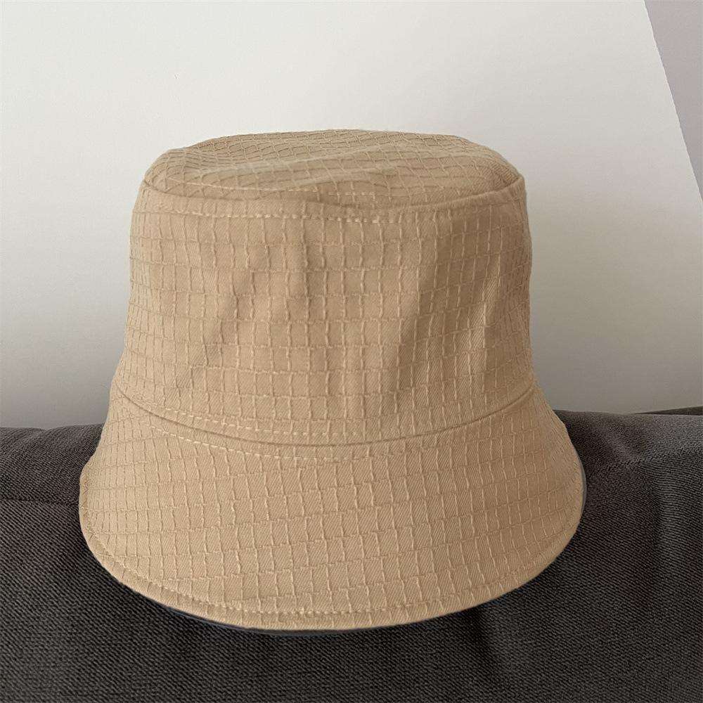 Plaid splicing casual fashion retro versatile street outing basin hat bucket hat bucket hat sun hat