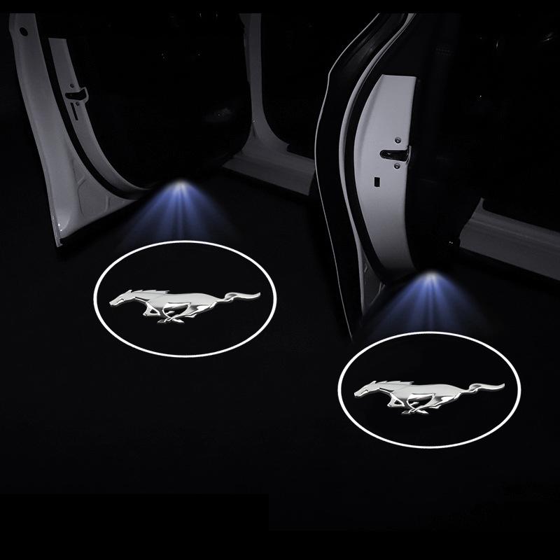 LED Car Door Welcome Lights Laser Projector Wireless Car HD Courtesy Lamp For Ford Mustang line Fiesta Escape Kuga Ecosport Ranger EXplorer stickers