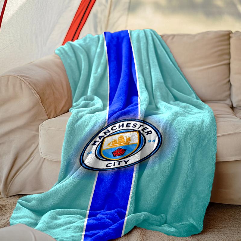 [1pc Manchester United Manchester City Blanket] All-Season Blanket - Cozy Blanket for Sofa Couch Home Decoration, Digital Printed Nap Blanket