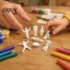DIY Chameleon Figurine Set 8Pcs Paintable Ornaments, 3D Printed Figures with Multiple Poses for Custom Colorable Animal Desktop Decoration,