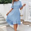Women's Loose Casual Ruffle Short Sleeve Fashion Dress