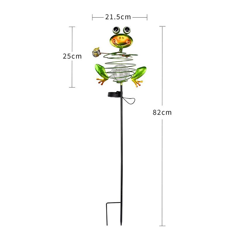 Solar LED Frog Animal Garden Lights Outdoor Waterproof Metal Stake Lawn Lights for Yard Park Villa Pathway Landscape Decoration